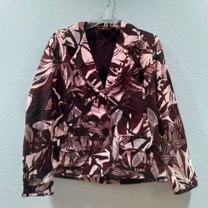 Chico's Women's Embroidered Leaf Print Blazer Size 1 or M